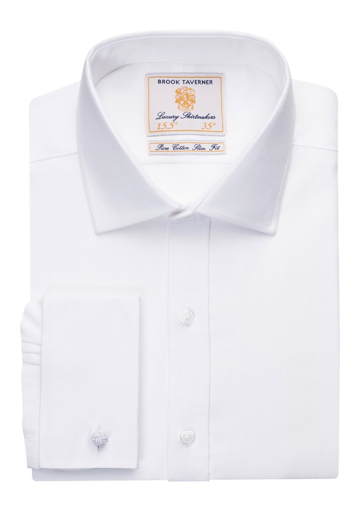 Prato Slim Fit Shirt Cotton Herringbone
