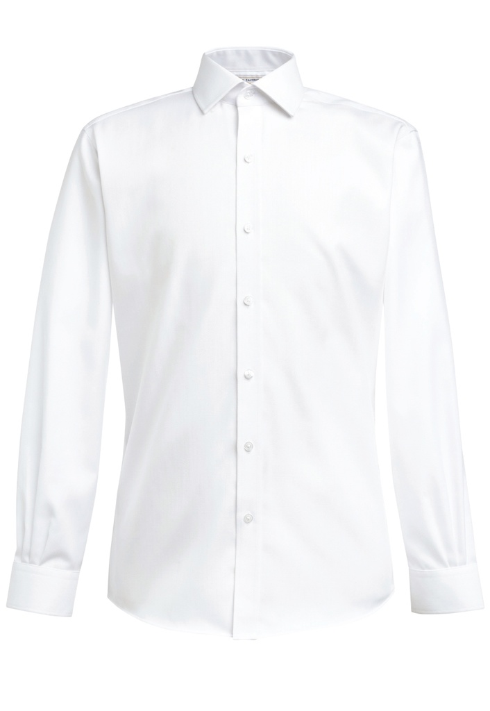[4435A-White H/B-145] Palermo Slim Fit Single Cuff Shirt (White H/B, 145)