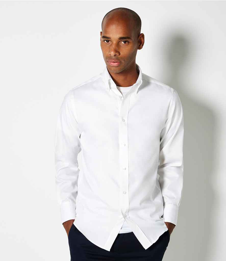 Kustom Kit Premium Long Sleeve Tailored Oxford Shirt