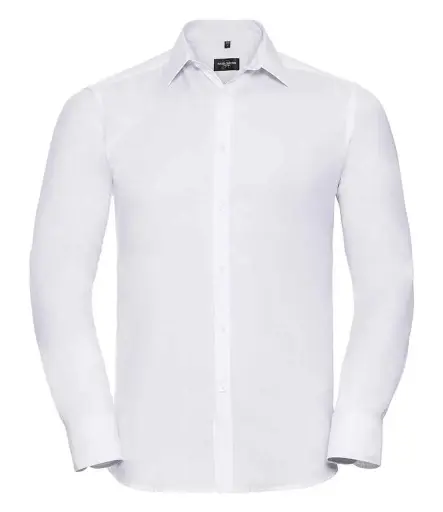 Russell Collection Long Sleeve Herringbone Shirt