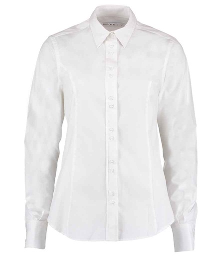 Kustom Kit Ladies Long Sleeve Tailored City Business Shirt