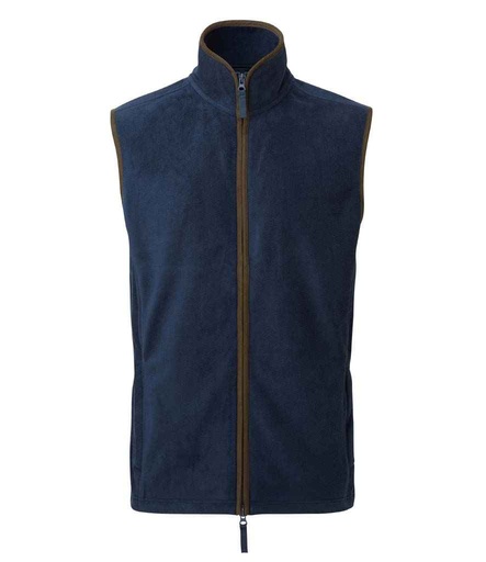 Premier Artisan Fleece Gilet - Navy / Brown 